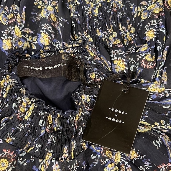 Code x Mode Nordstrom Navy Floral Dress M - Picture 7 of 8
